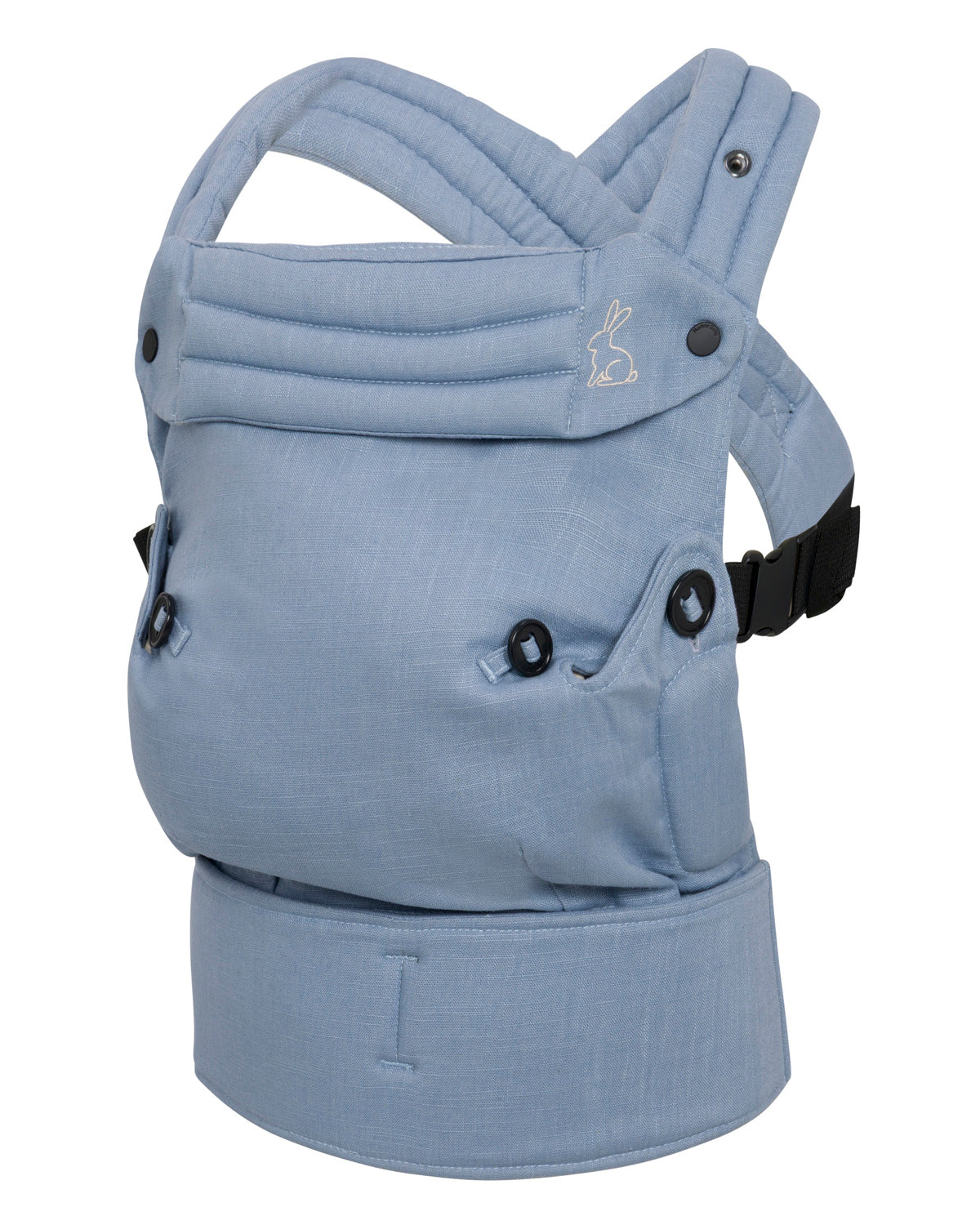 blue ergonomic baby carrier front view