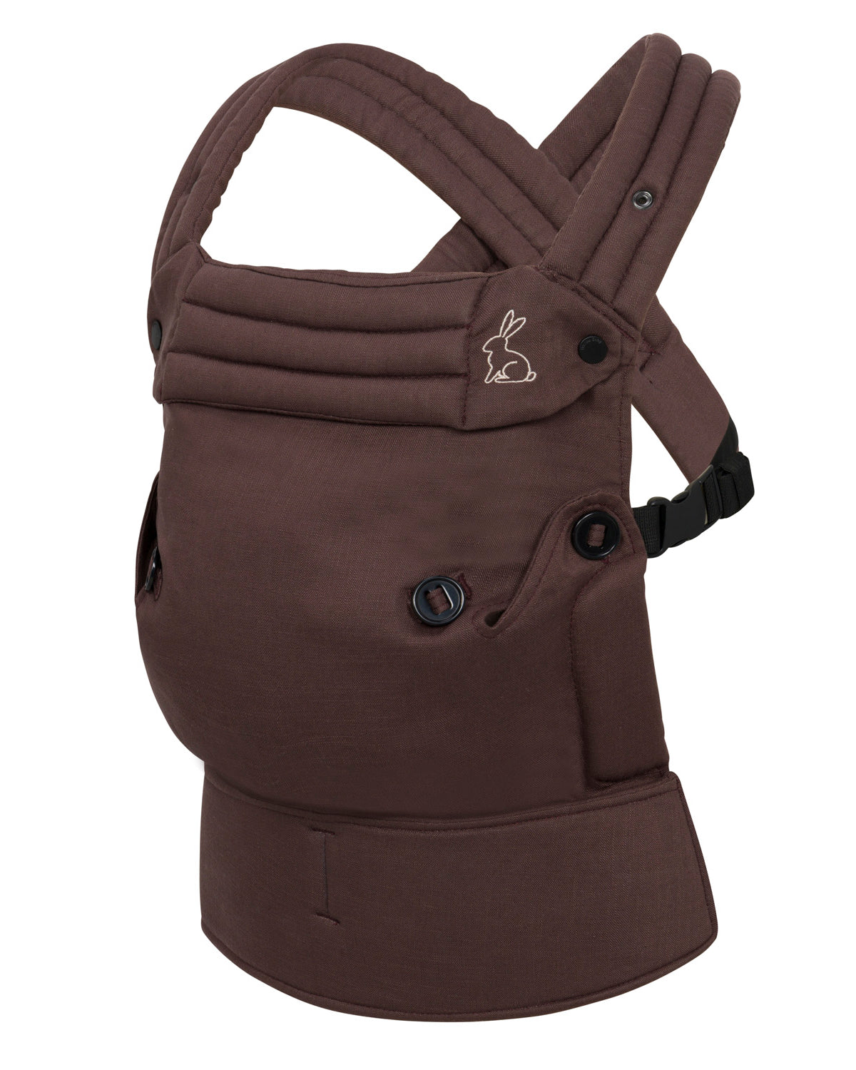 Brown ergonomic baby carrier front view