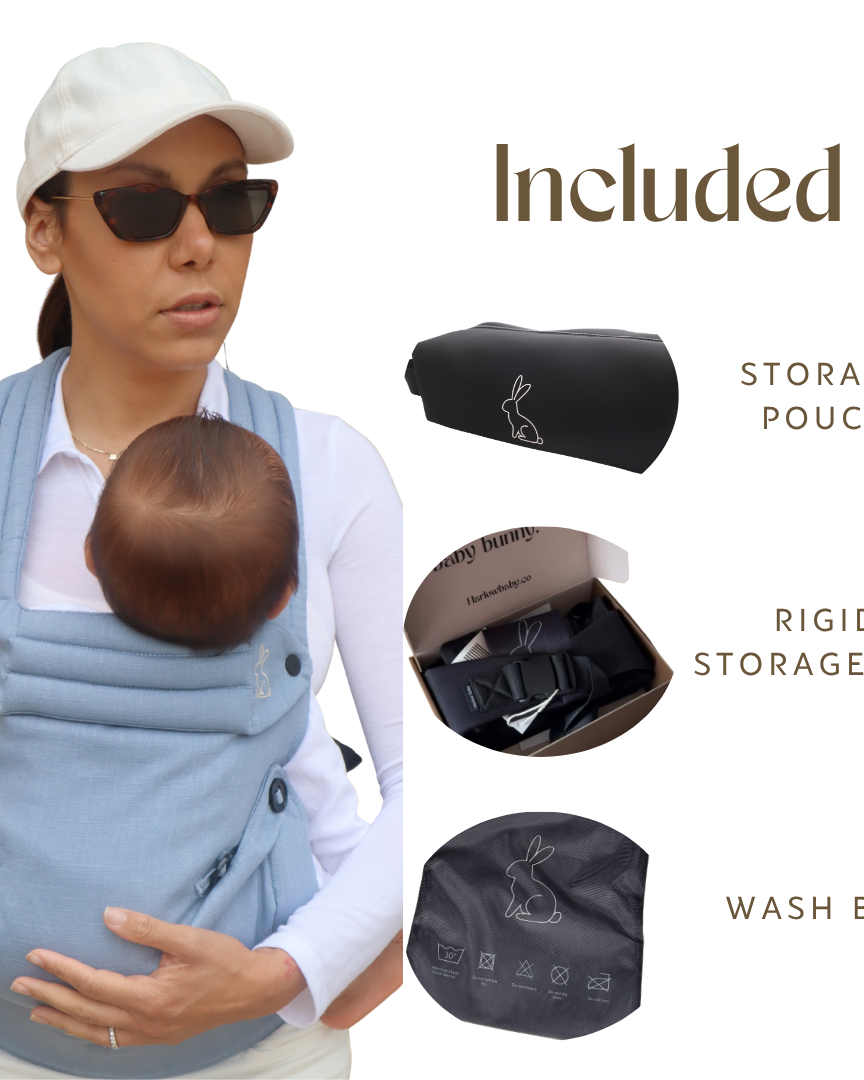 Baby carrier with storage pouch wash bag and storage box