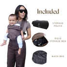 Baby carrier with storage pouch wash bag and storage box