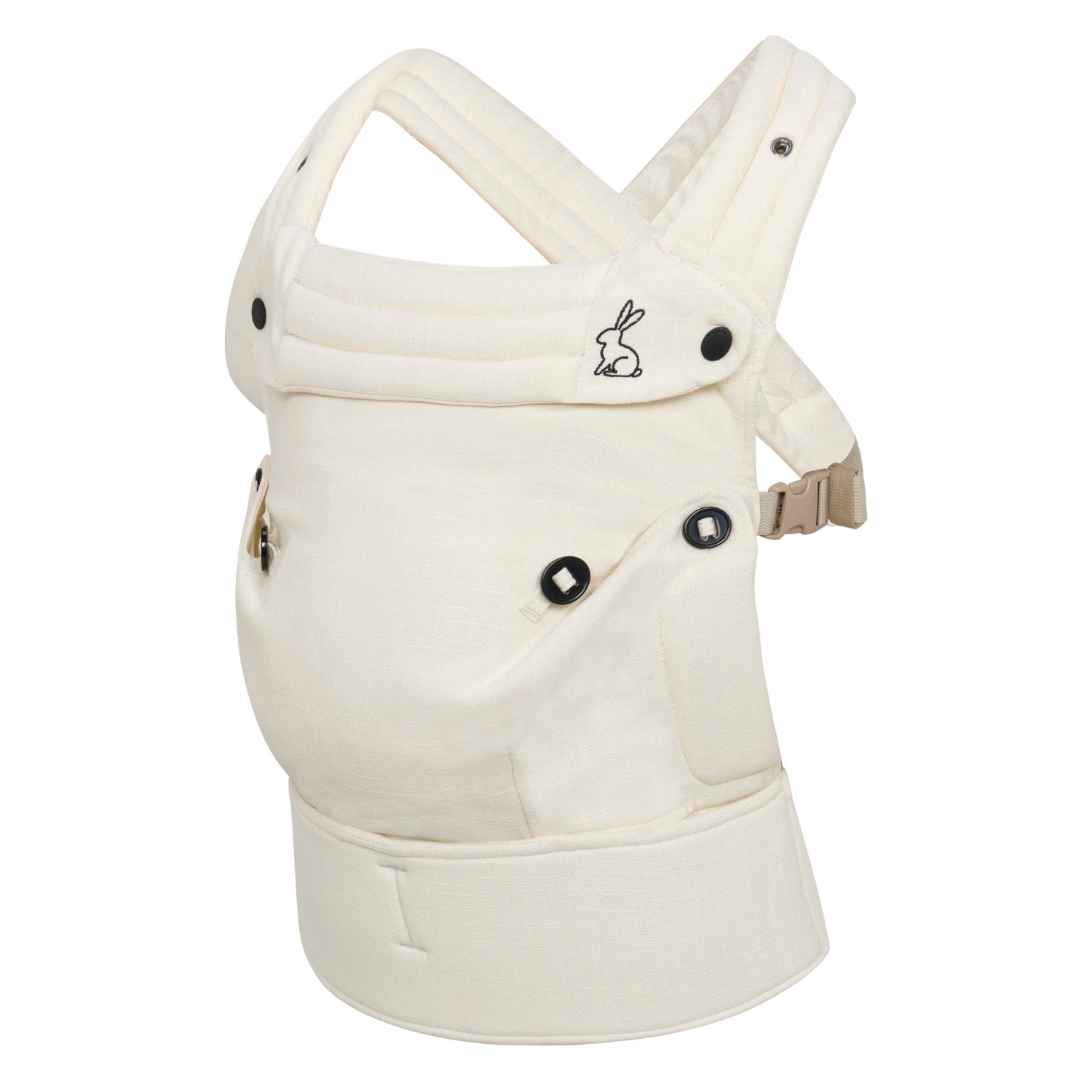 cream ergonomic baby carrier front view