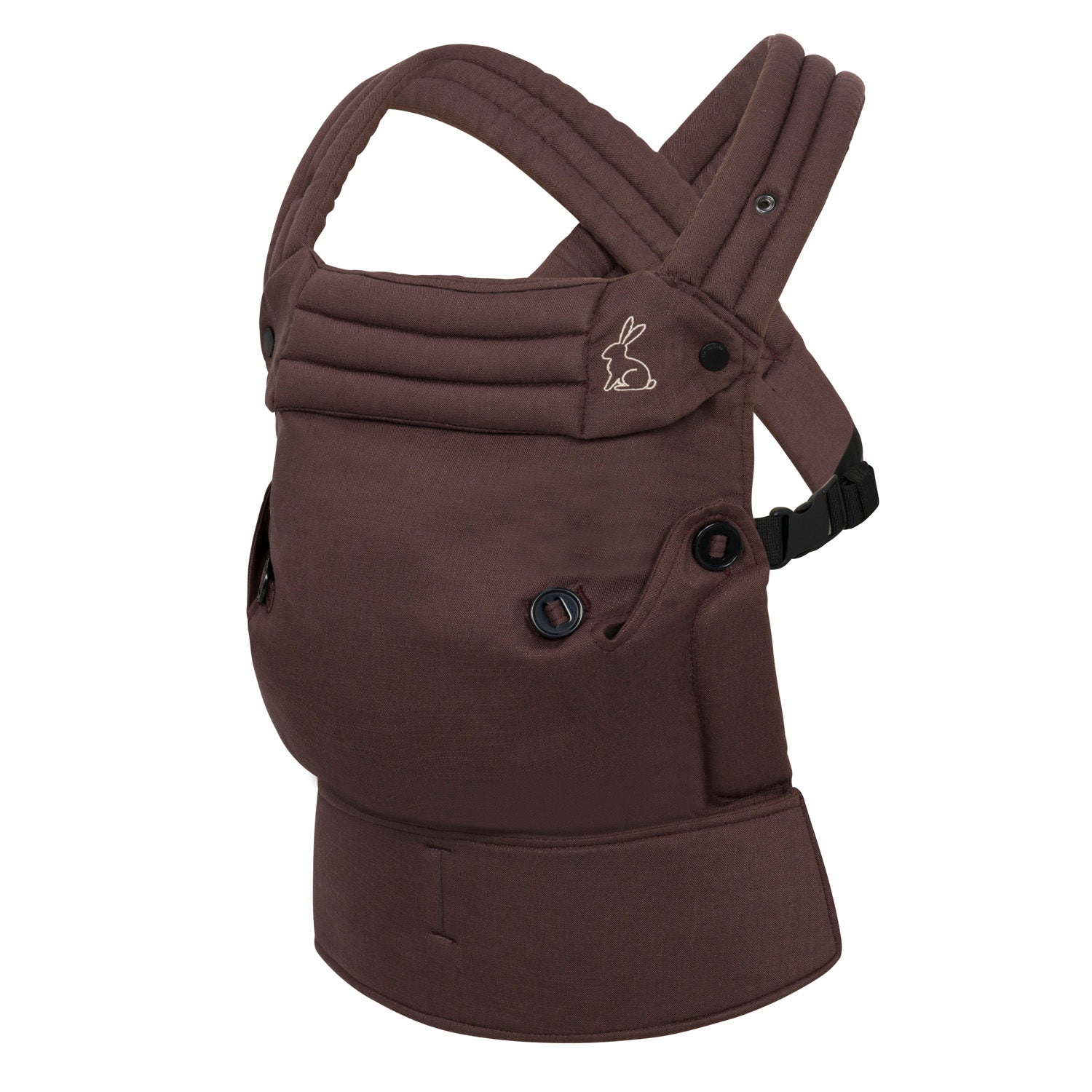 Brown ergonomic baby carrier front view